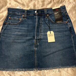 Levi’s ribcage Jean skirt.